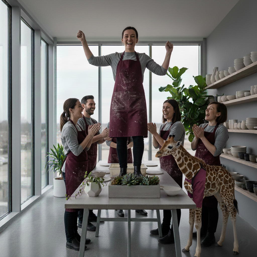 Funny Glazing at Go Pottery