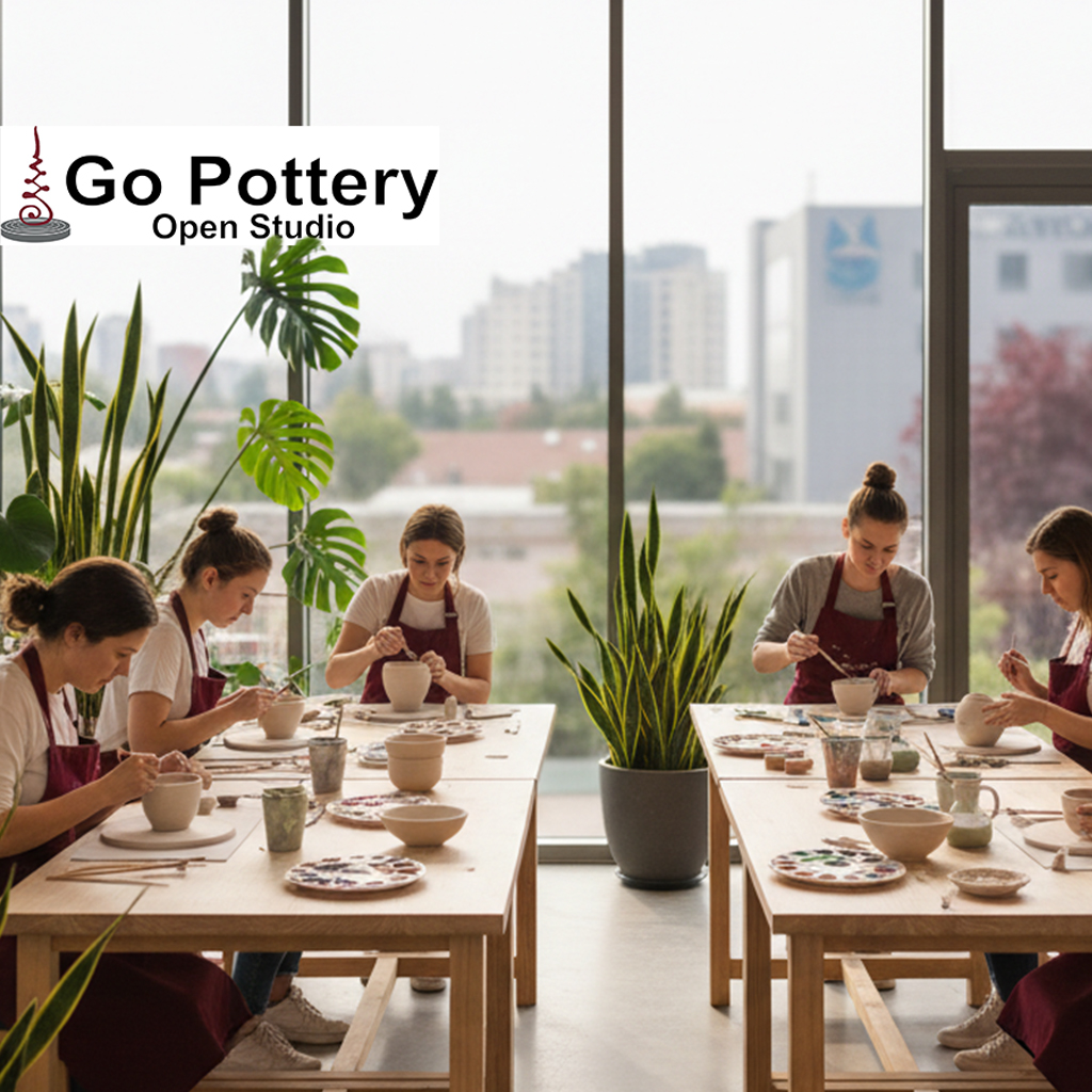 Go Pottery group painting potteries