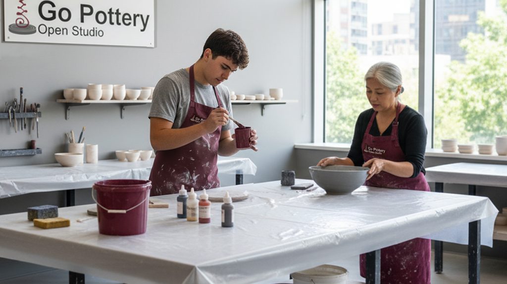 Glazing area Go Pottery Glazing area Go Pottery